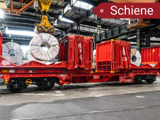 Modularer und multimodaler Güterwagen von vorne