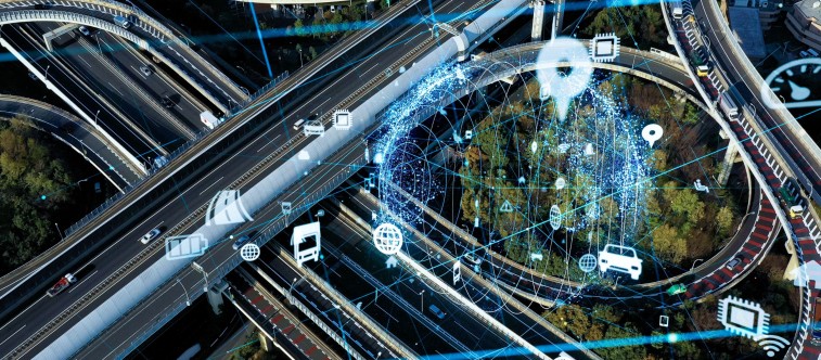 Transportnetzwerk in der Vogelperspektive